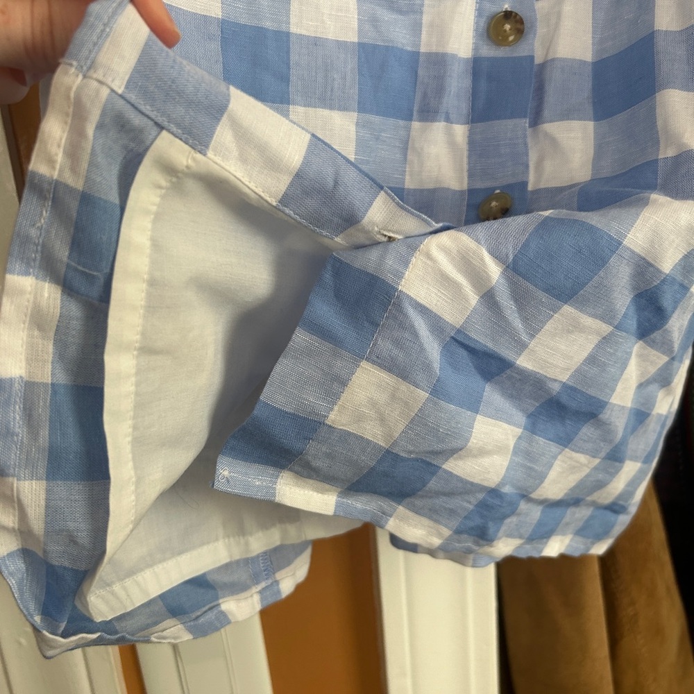 J. Crew Light Blue and White Plaid Dress - Picture 7 of 9